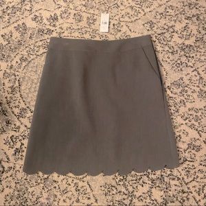Loft Gray Skirt with Scallop Edge - 2 - NWT